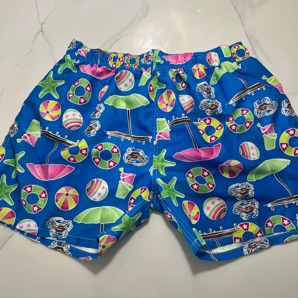 Kanu Teal Beach Print Swim Trunks. NWOT Size XL